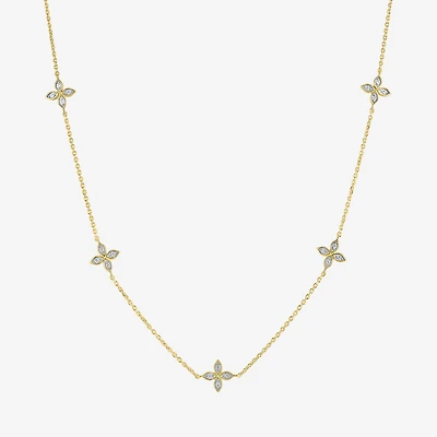 Diamond Addiction (G-H / I1-I2) Womens 1/4 CT. T.W. Lab Grown White Diamond 14K Gold Over Silver Sterling Silver Flower 16 Inch Pendant Necklace