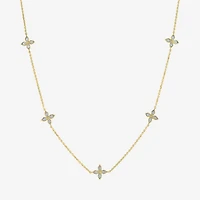 Diamond Addiction (G-H / I1-I2) Womens 1/4 CT. T.W. Lab Grown White Diamond 14K Gold Over Silver Sterling Silver Flower 16 Inch Pendant Necklace