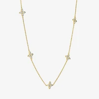 Diamond Addiction (G-H / I1-I2) Womens 1/4 CT. T.W. Lab Grown White Diamond 14K Gold Over Silver Sterling Silver Flower 16 Inch Pendant Necklace