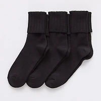 Mixit Everyday Essential Rib Womens 3 Pair Turncuff Socks