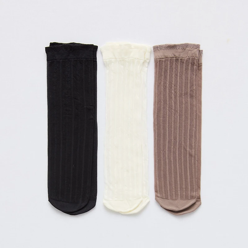 Mixit Sheer Anklet Womens Multi-Pack 3 Pair Trouser Socks