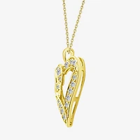 F / Si2) Womens 1 CT. T.W. Lab Grown White Diamond 14K Gold Over Silver Heart 18 Inch Pendant Necklace