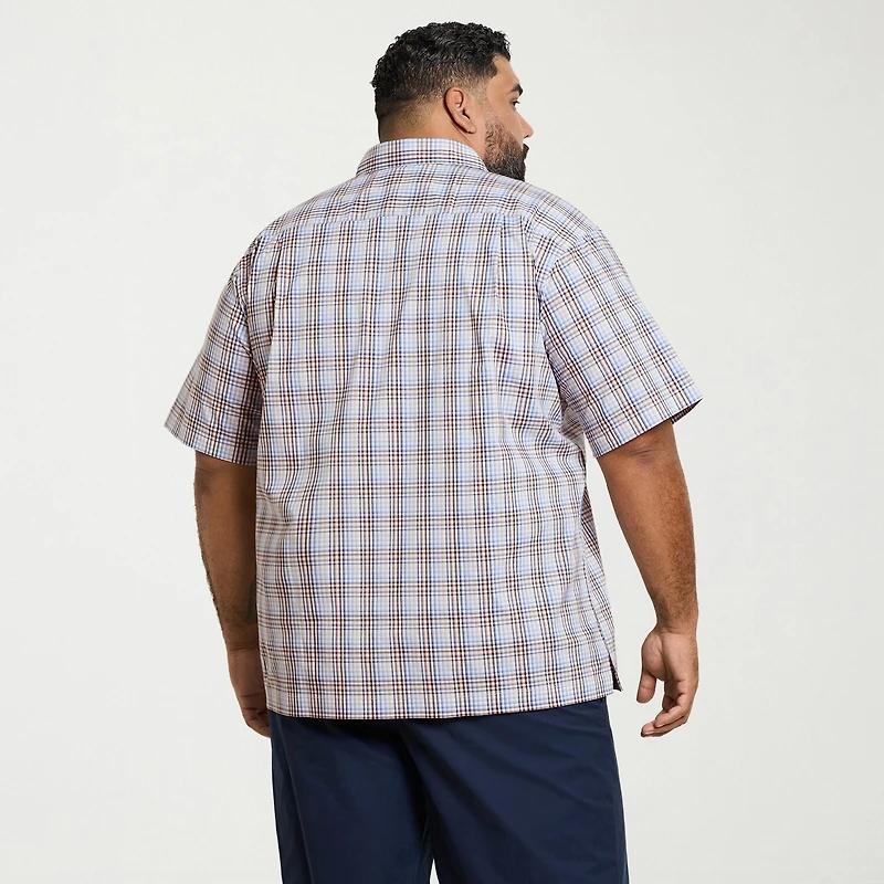 Van Heusen Originals Mens Short Sleeve Regular Fit Wrinkle Free Big and Tall Button-Down Shirt