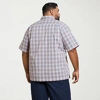 Van Heusen Originals Mens Short Sleeve Regular Fit Wrinkle Free Big and Tall Button-Down Shirt