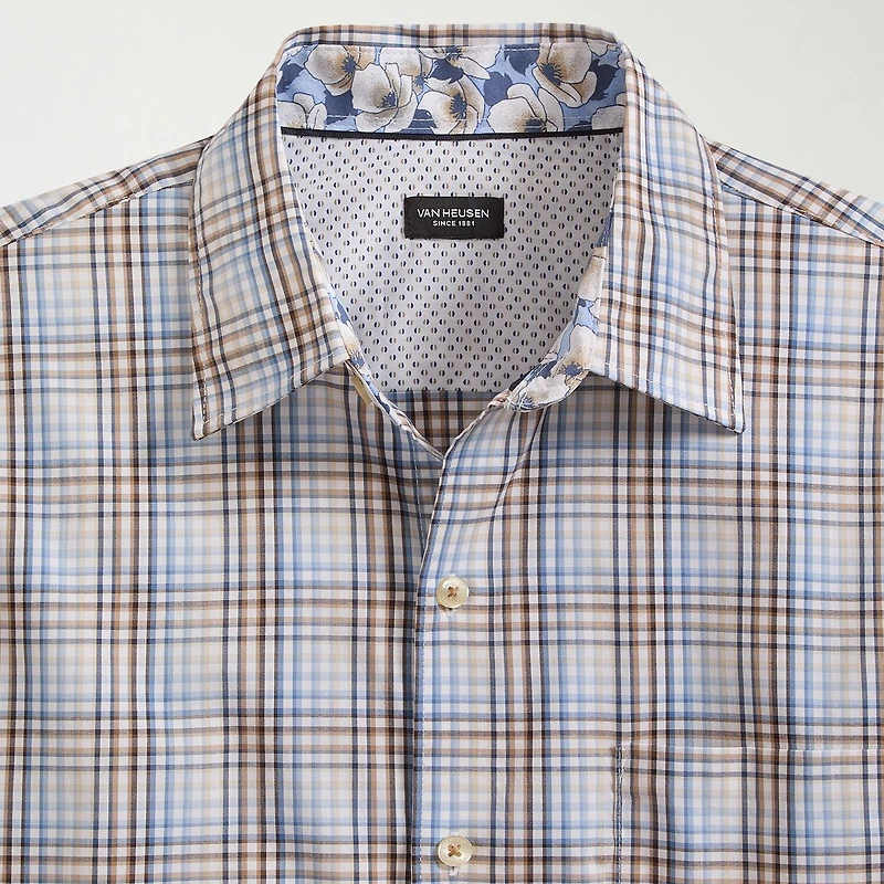 Van Heusen Originals Mens Short Sleeve Regular Fit Wrinkle Free Big and Tall Button-Down Shirt