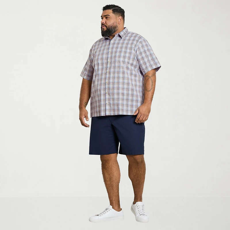 Van Heusen Originals Mens Short Sleeve Regular Fit Wrinkle Free Big and Tall Button-Down Shirt