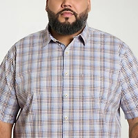 Van Heusen Originals Mens Short Sleeve Regular Fit Wrinkle Free Big and Tall Button-Down Shirt