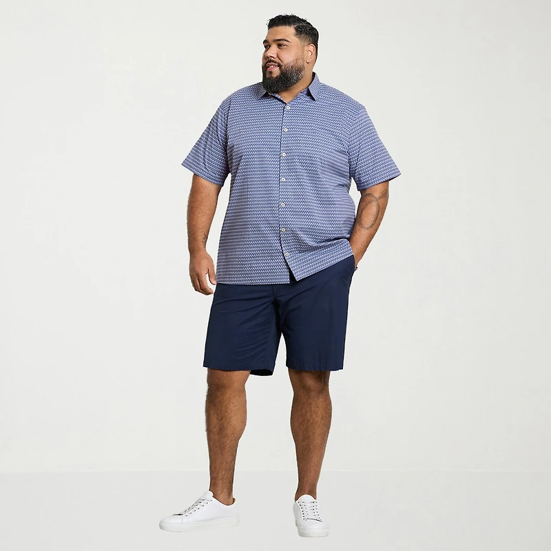 Van Heusen Originals Mens Short Sleeve Regular Fit Wrinkle Free Big and Tall Button-Down Shirt