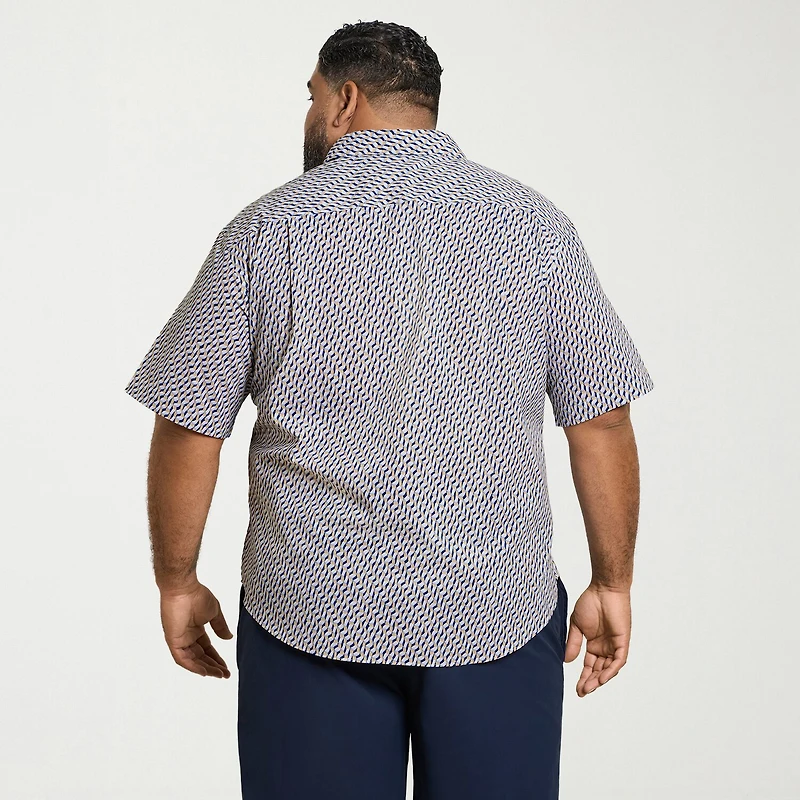 Van Heusen Everyday Defense Stain Shield Mens Short Sleeve Regular Fit Wrinkle Free Big and Tall Button-Down Shirt