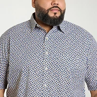 Van Heusen Everyday Defense Stain Shield Mens Short Sleeve Regular Fit Wrinkle Free Big and Tall Button-Down Shirt