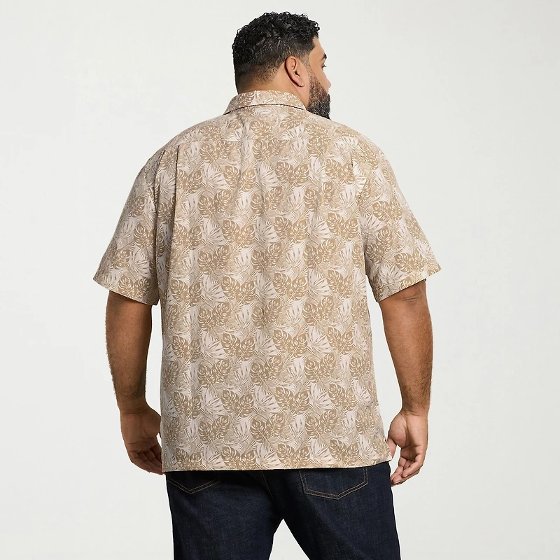 Van Heusen Weekend Mens Short Sleeve Big and Tall Camp Shirt
