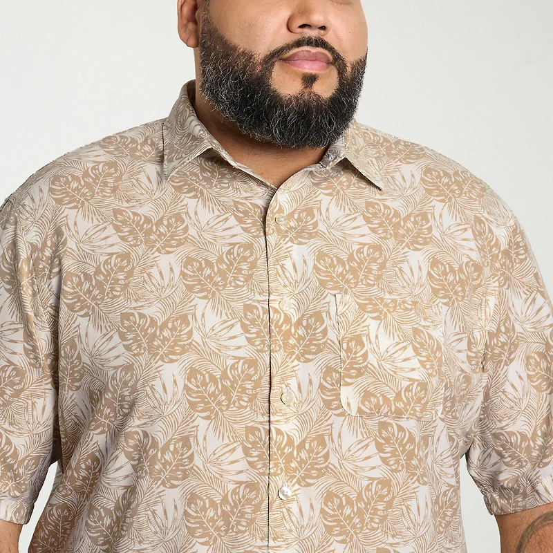Van Heusen Weekend Mens Short Sleeve Big and Tall Camp Shirt