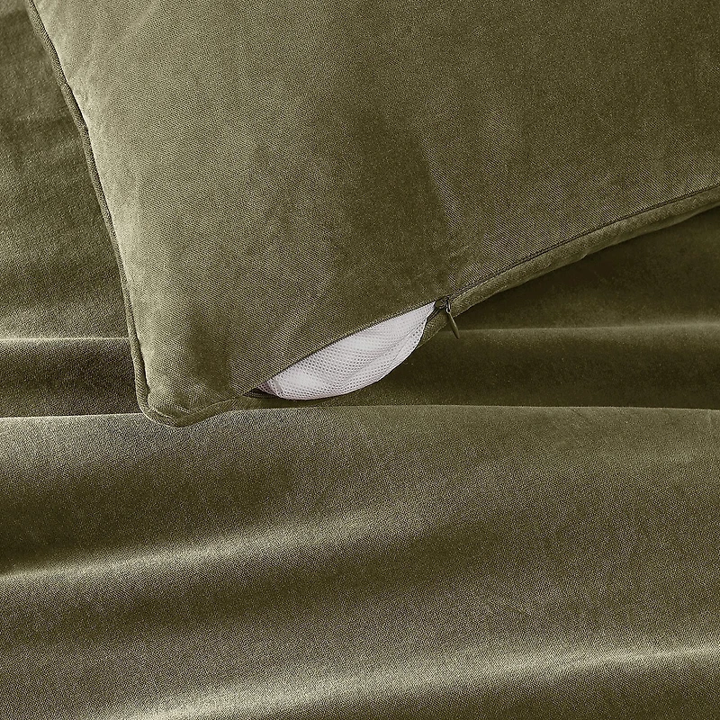 Brooklyn Loom Matte Cotton Velvet Euro Sham