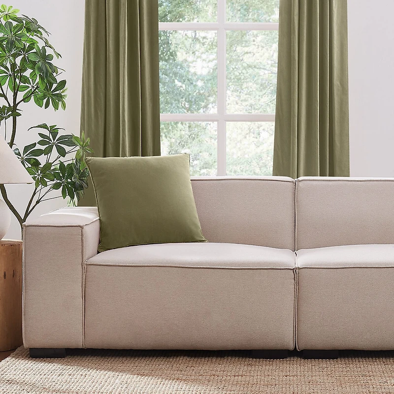 Brooklyn Loom Matte Cotton Velvet Rectangular Throw Pillow