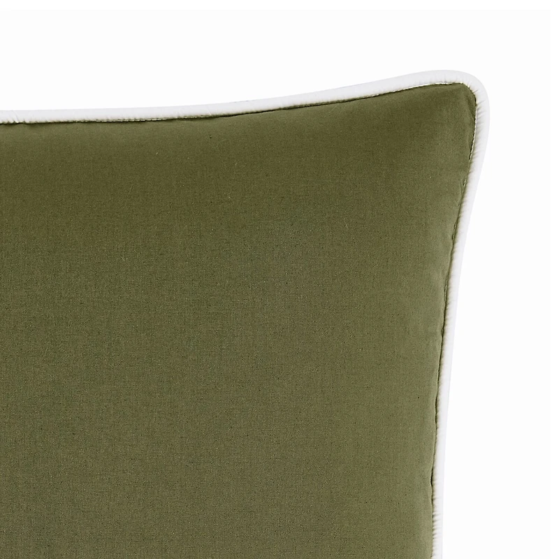 Brooklyn Loom Contrast Piped Solid Rectangular Throw Pillow