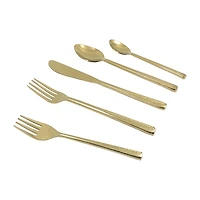 Vibhsa Golden Hammared 20-pc. Flatware Set