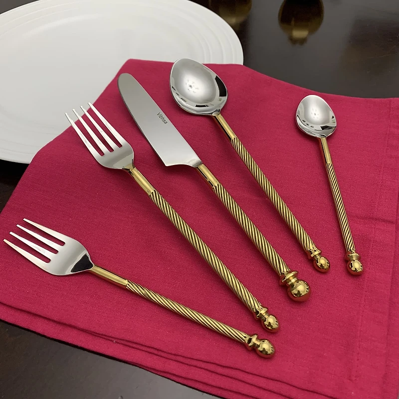 Vibhsa Golden Swirl 20-pc. Flatware Set