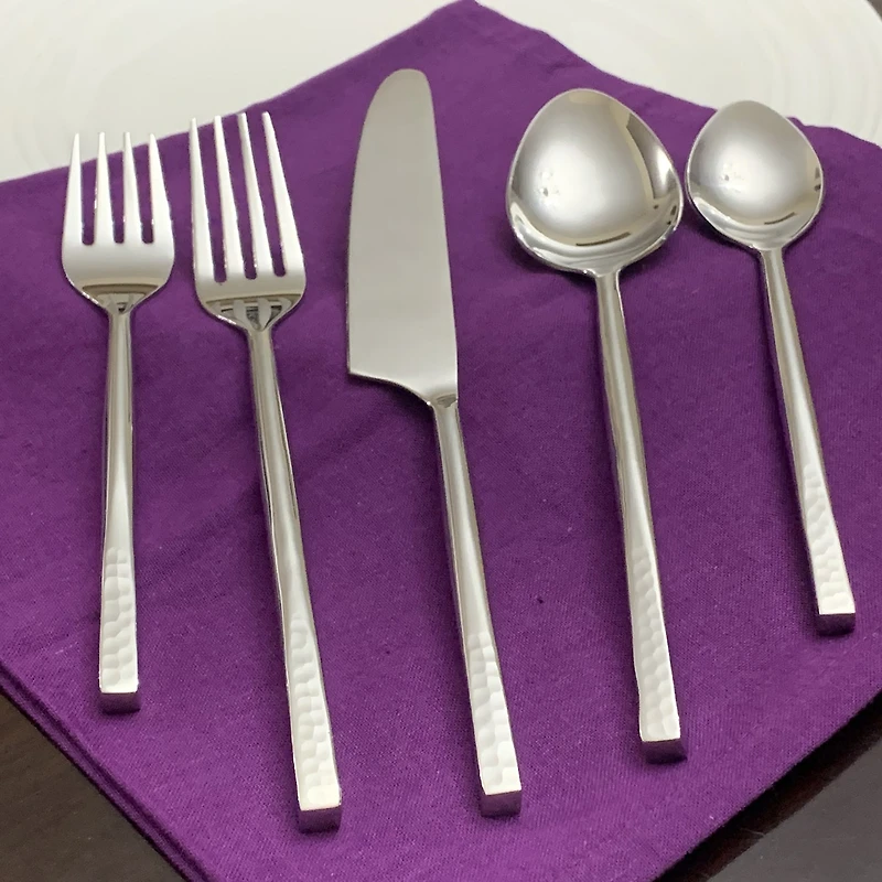 Vibhsa Silver Hammered 20-pc. Flatware Set