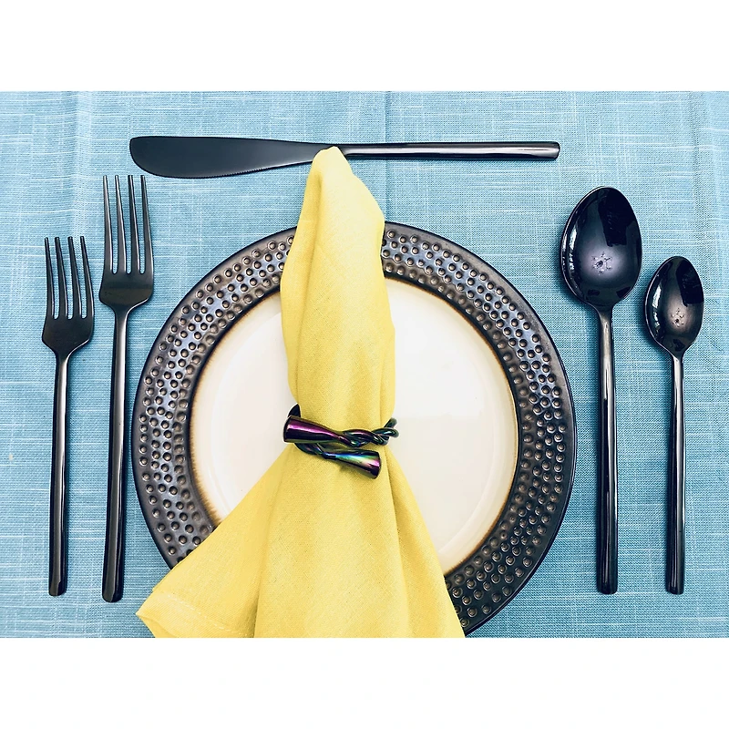 Vibhsa Shiny Black 20-pc. Flatware Set