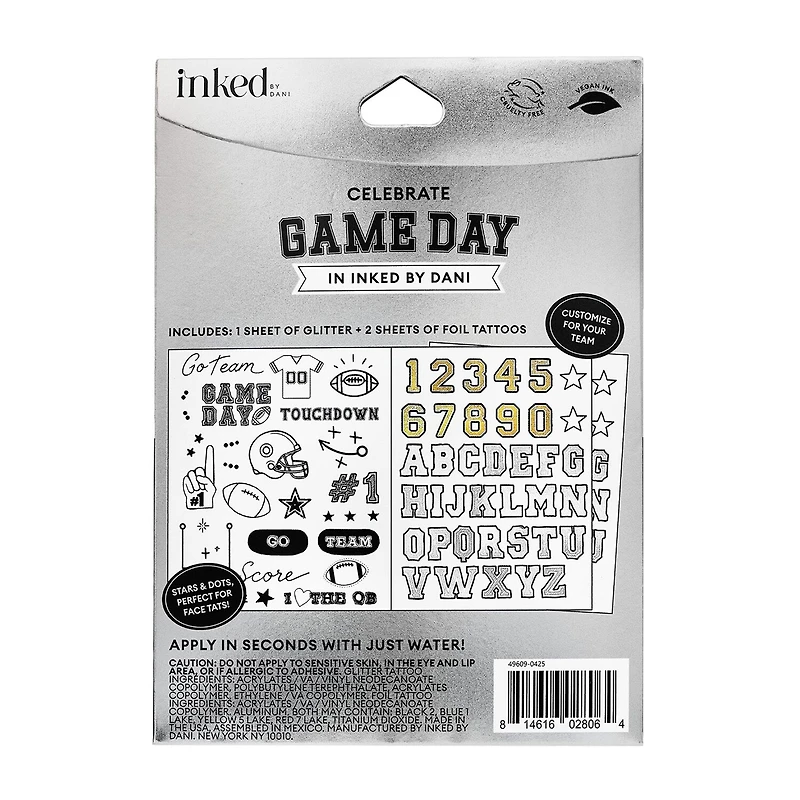 Inked By Dani Game Day Temporary Tattoo Kit