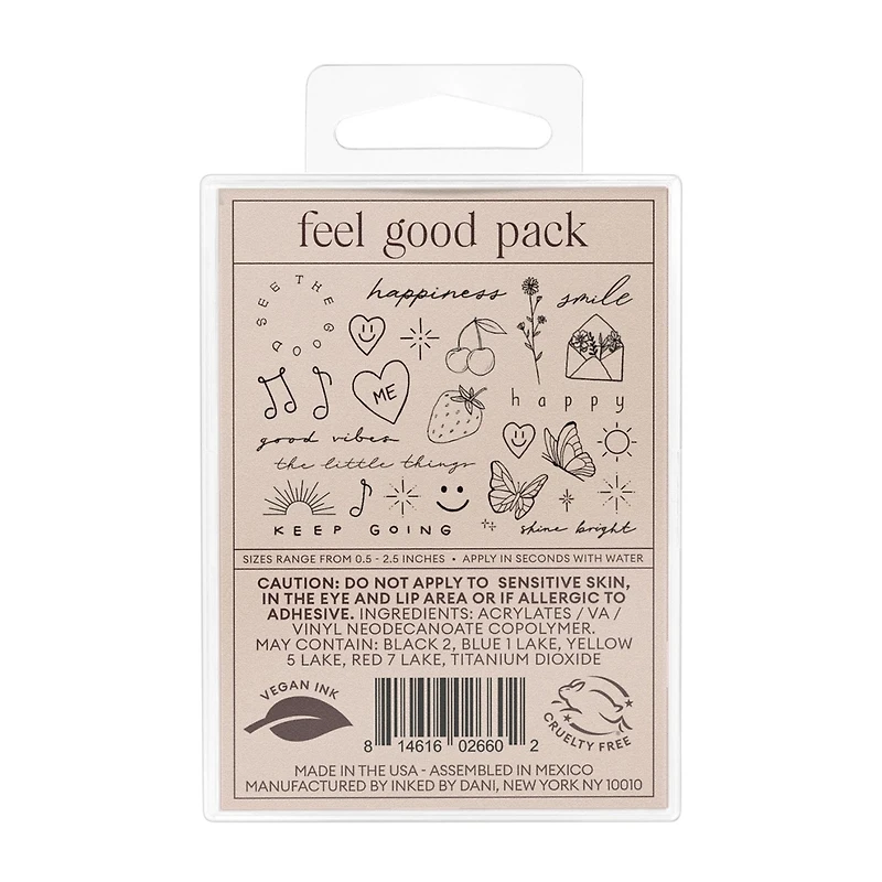 Inked By Dani Feel Good Temporary Tattoo Pack