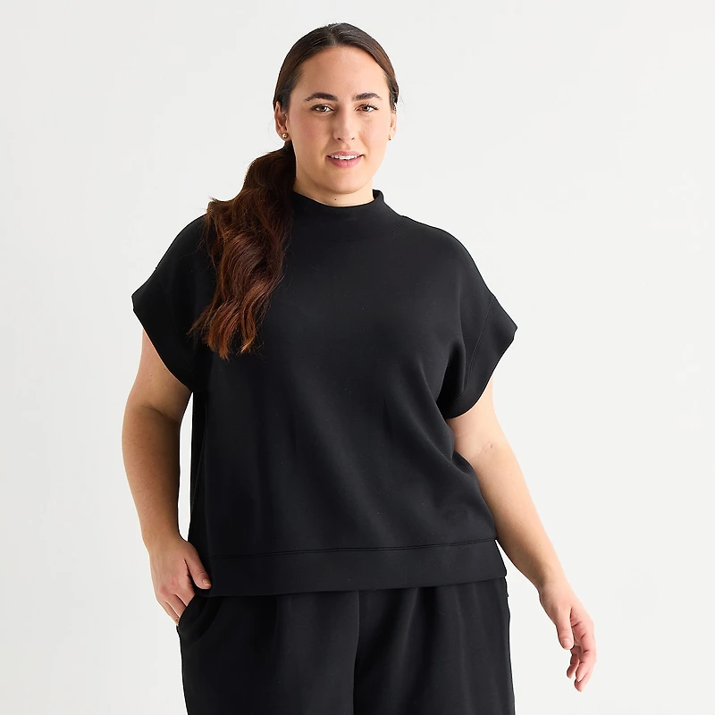 Stylus Womens Plus Crew Neck Short Sleeve T-Shirt