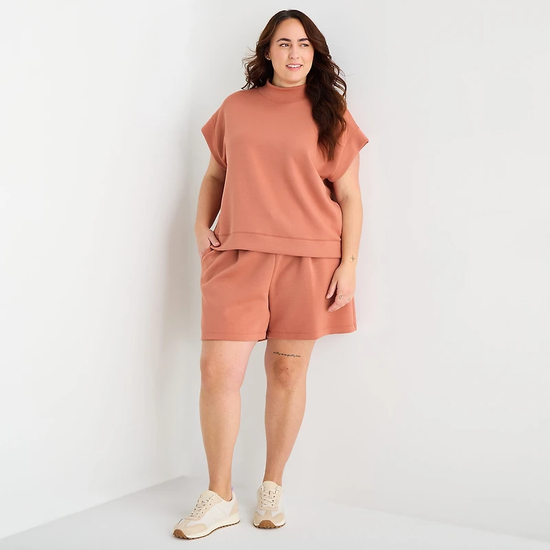 Stylus Womens Plus Crew Neck Short Sleeve T-Shirt