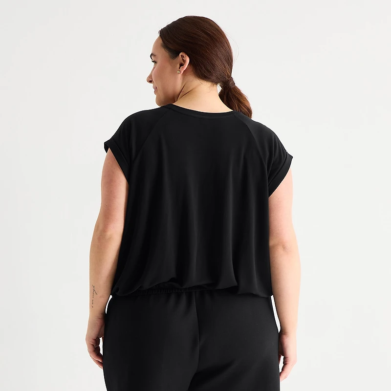 Stylus Womens Plus Crew Neck Short Sleeve T-Shirt