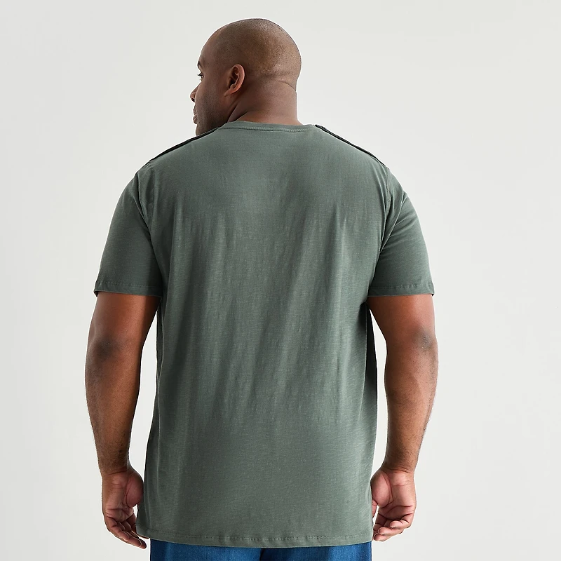 mutual weave Mens Easy-on + Easy-off Crew Neck Short Sleeve Adaptive Big and Tall T-Shirt