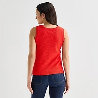 St. John's Bay Womens V Neck Sleeveless Pullover Sweater