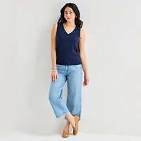 St. John's Bay Womens V Neck Sleeveless Pullover Sweater