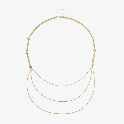 Bold Elements Gold Tone Womens 36 Inch Chain Necklace