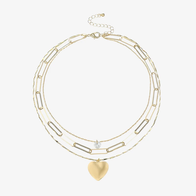 Bold Elements Gold Tone Womens 18 1/2 Inch Strand Necklace