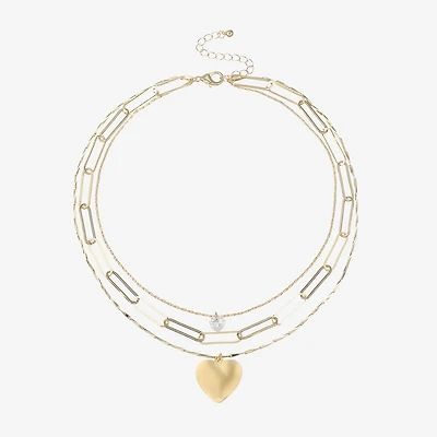 Bold Elements Gold Tone Womens 18 1/2 Inch Strand Necklace