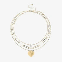 Bold Elements Gold Tone Womens 18 1/2 Inch Strand Necklace