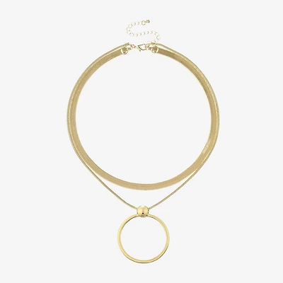 Bold Elements Gold Tone Womens 18 Inch Pendant Necklace