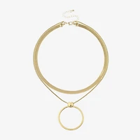 Bold Elements Gold Tone Womens 18 Inch Pendant Necklace