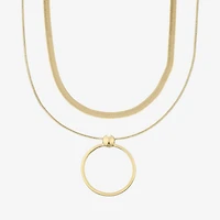 Bold Elements Gold Tone Womens 18 Inch Pendant Necklace
