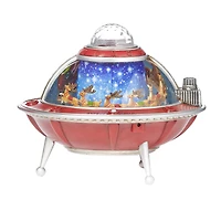 Roman 8.75" Led Ufo Ship Lighted Christmas Tabletop Decor