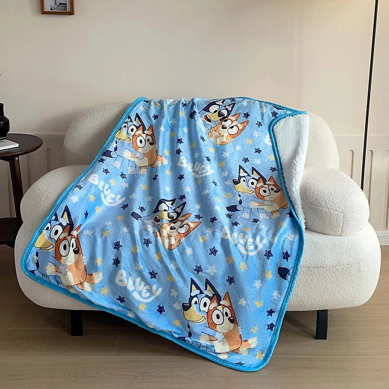Northwest Happy Times Sherpa Bluey Midweight Throw
