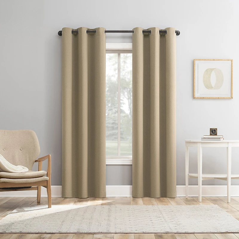 Sun Zero Arbor Embroidered Grommet Top Blackout Set of 4 Curtain Panel