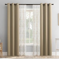 Sun Zero Arbor Embroidered Grommet Top Blackout Set of 4 Curtain Panel