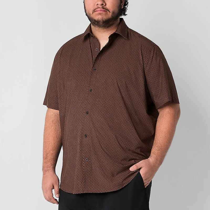 Stylus Mens Short Sleeve Classic Fit Big and Tall Button-Down Shirt