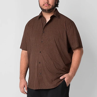 Stylus Mens Short Sleeve Classic Fit Big and Tall Button-Down Shirt