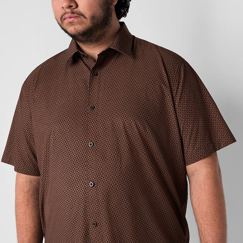 Stylus Mens Short Sleeve Classic Fit Big and Tall Button-Down Shirt