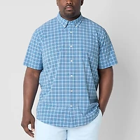 St. John's Bay Performance Mens Short Sleeve Classic Fit Big and Tall Button-Down Shirt