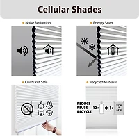 Eco Estates Cut-To-Width Cordless Top Down Bottom Up Blackout Cellular Shade