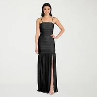 Morgan & Co. Womens Juniors Straight Neck Sleeveless Glitter Bodycon Dress