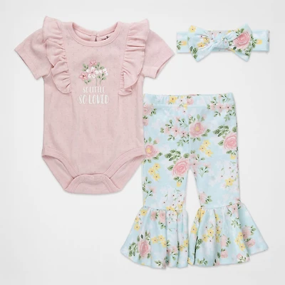 Baby Essentials Girls 3-pc. Pant Set