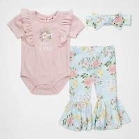 Baby Essentials Girls 3-pc. Pant Set